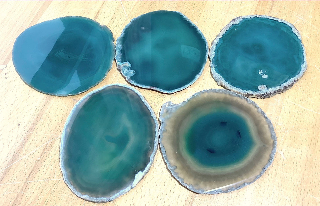 Large Agate Slice (4.5 - 5 Inches) Size #5 Round Crystal Slab Polished Escort Place Cards Coaster
