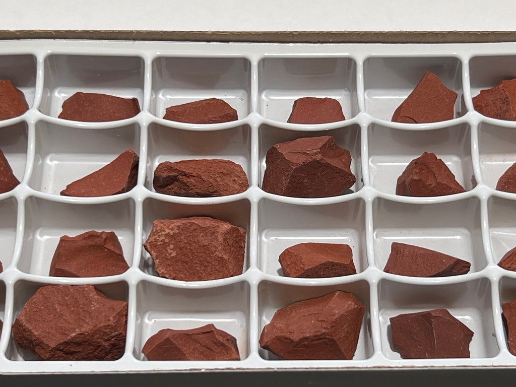 Red Jasper Rough Raw Stones (24 Pcs) Boxed Flat