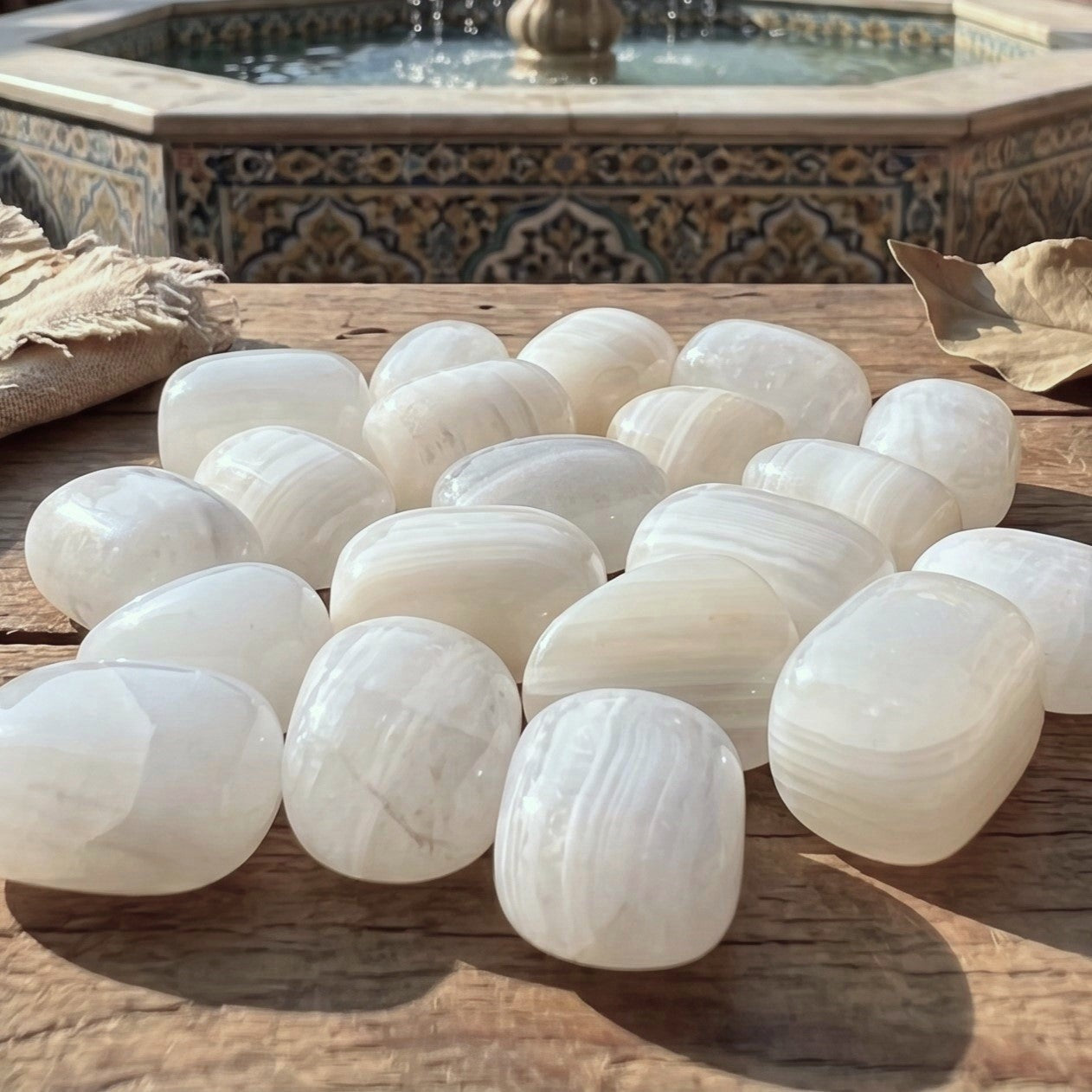 White Banded Calcite Tumbled Stones (By The Piece Or Pound)