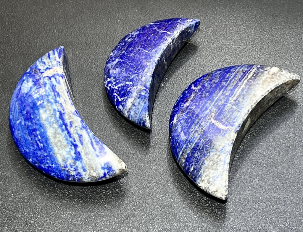 Lapis Lazuli Crescent Moon Carving