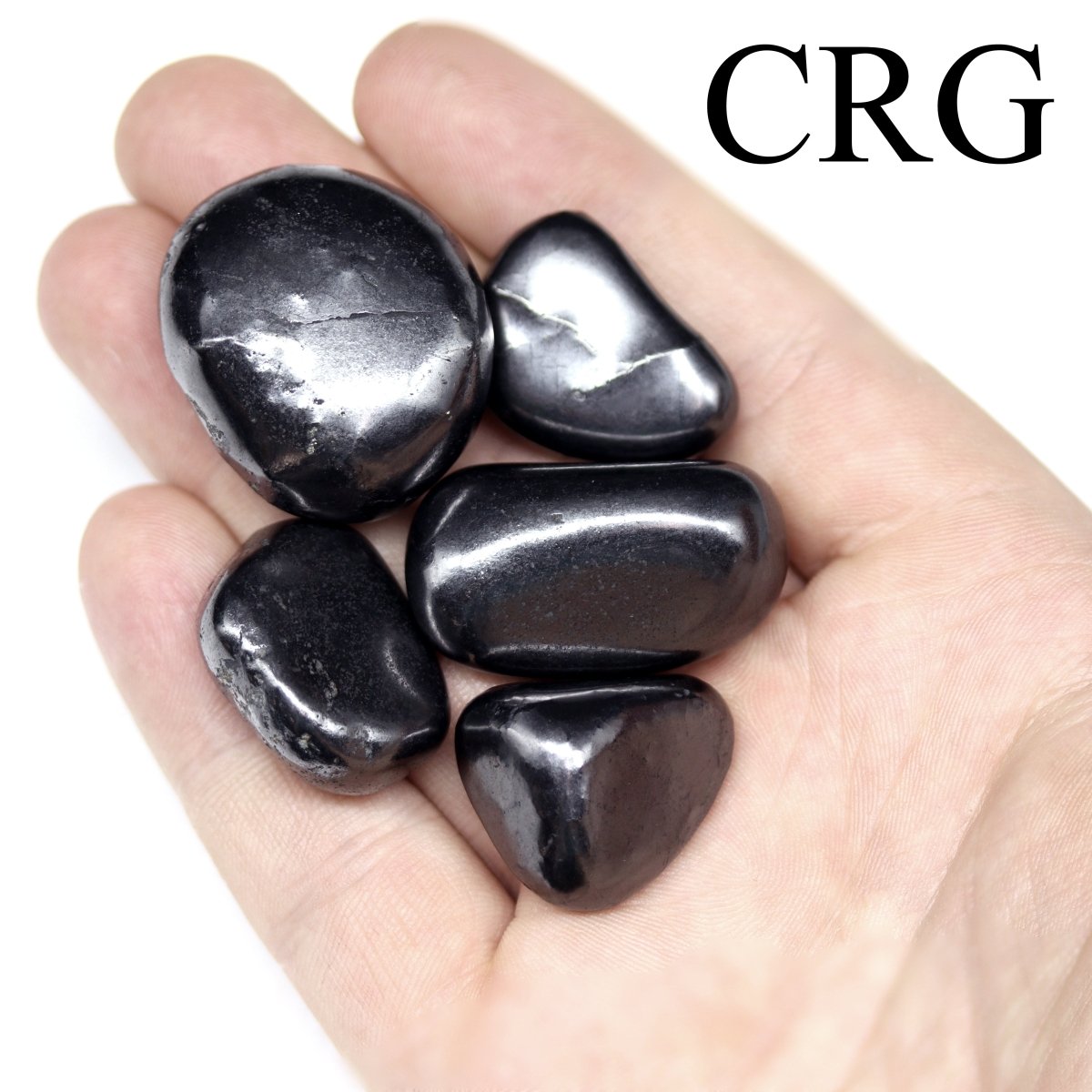 8 OUNCE LOT - Small Polished Tumbled Shungite (25 - 35 MM) AVG
