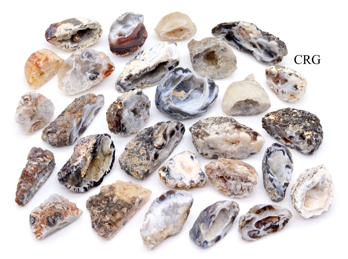 8 OZ LOT - Natural Agate Mini Oco Geodes / .5"-1" AVERAGE
