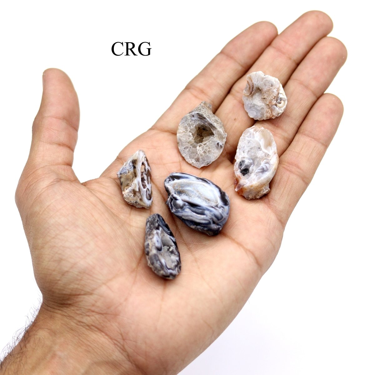 8 OZ LOT - Natural Agate Mini Oco Geodes / .5"-1" AVERAGE