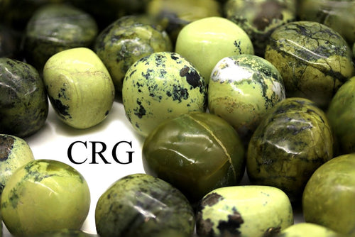 8 OZ LOT - Peru Green Serpentine Tumbled / 25-35 MM AVG