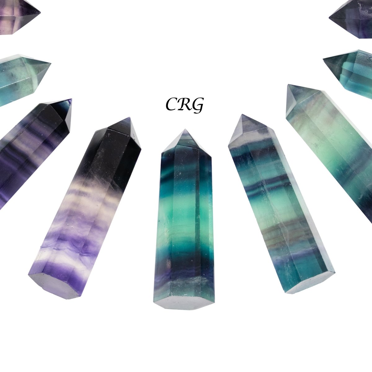 8 Pack - Rainbow Purple Fluorite Tower Points