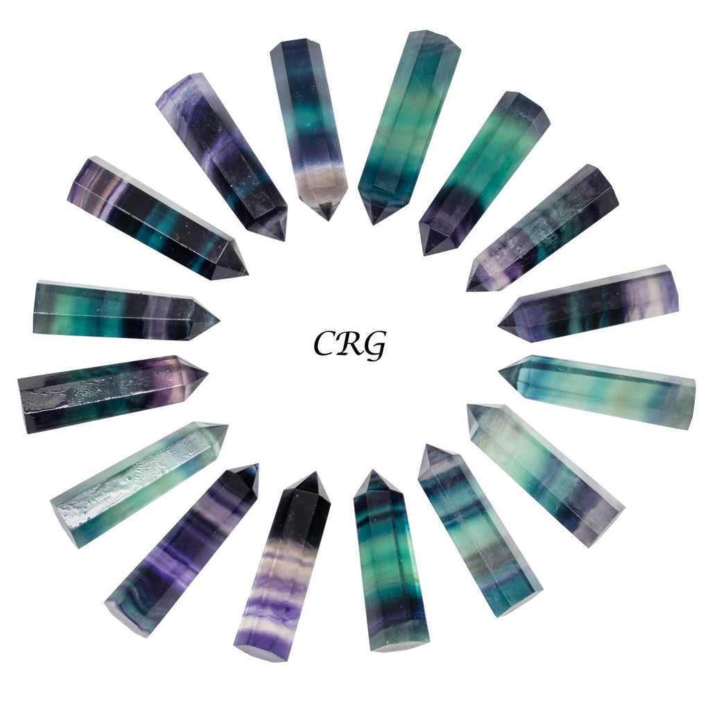 8 Pack - Rainbow Purple Fluorite Tower Points