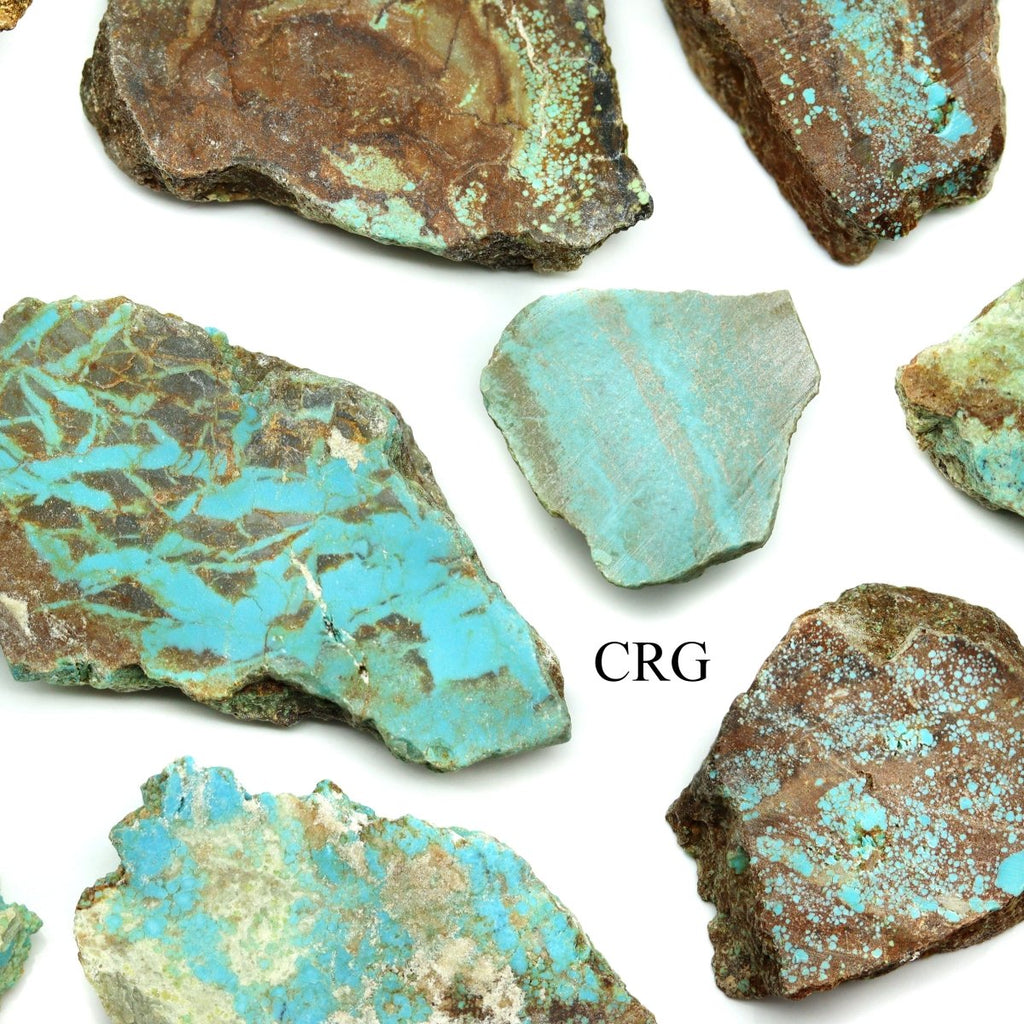 8 oz. lot - Rough Turquoise with One Face Cut 0.75-2.75 in avg.