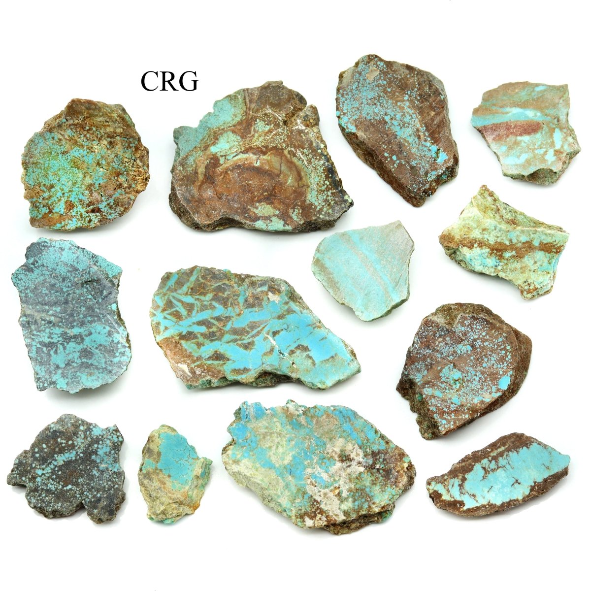 8 oz. lot - Rough Turquoise with One Face Cut 0.75-2.75 in avg.