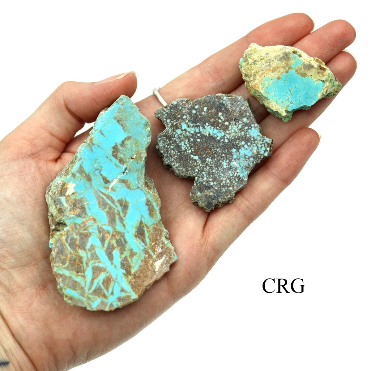 8 oz. lot - Rough Turquoise with One Face Cut 0.75-2.75 in avg.