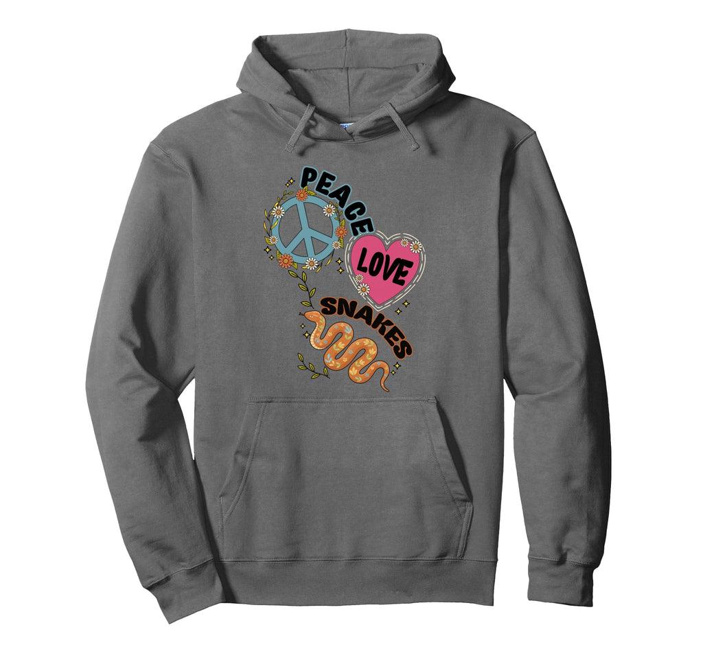 Peace Love Snakes 70S Boho Serpent Hoodie - Streetwear Style for Adults