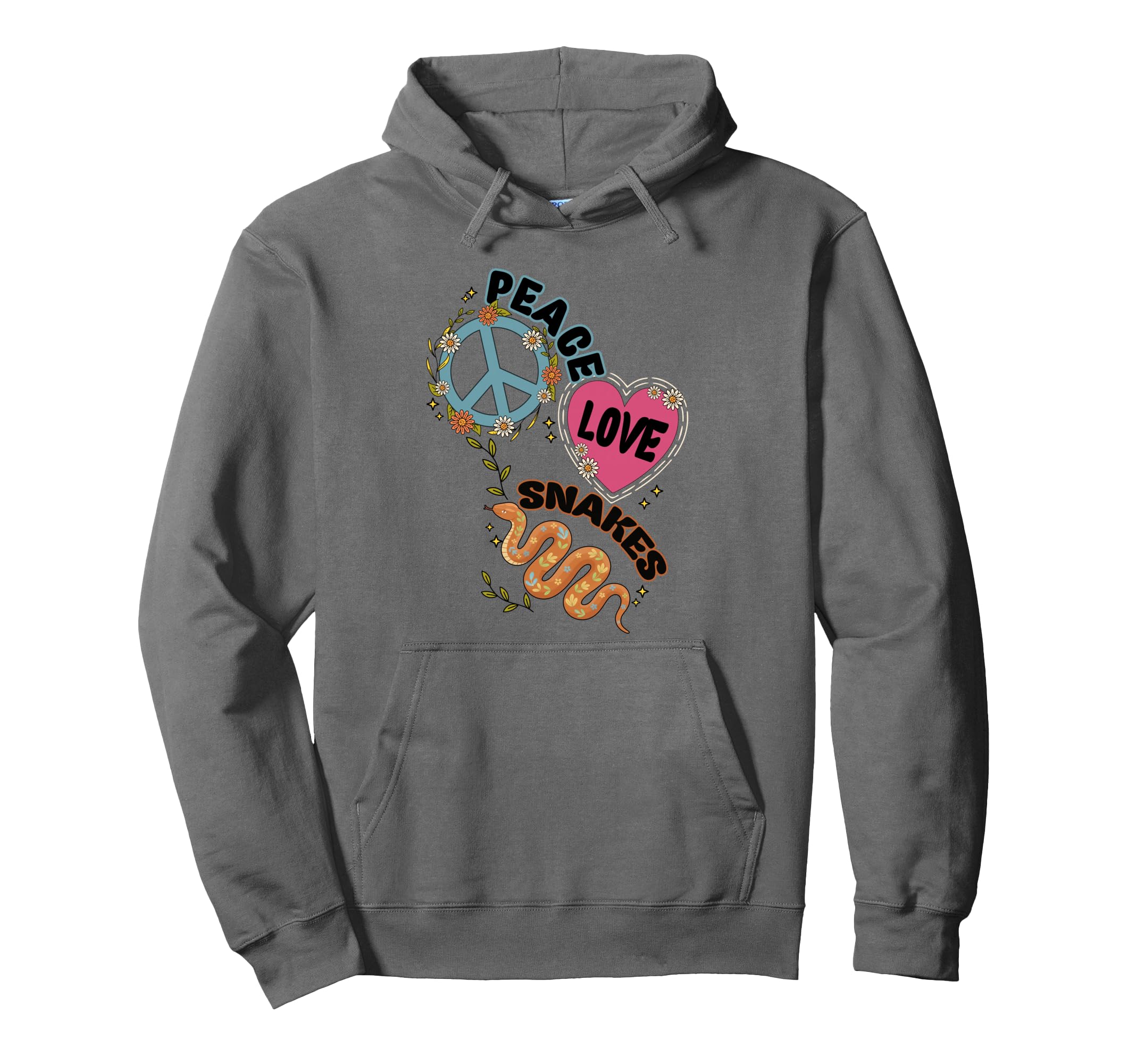 Peace Love Snakes 70S Boho Serpent Hoodie - Streetwear Style for Adults