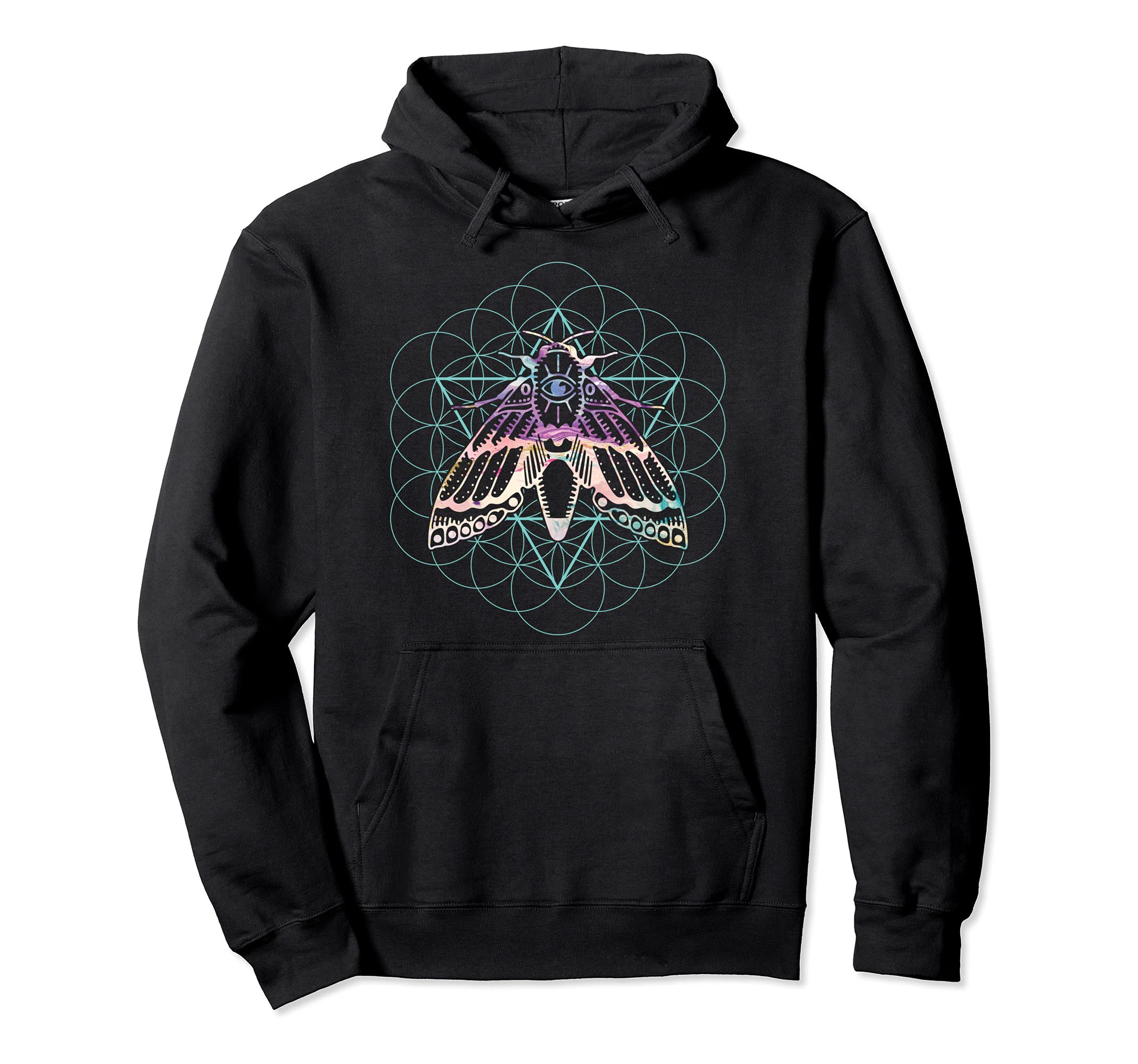 Animal Moth Insect Sacred Geometry Pagan Hoodie - Unique Graphic Men Women