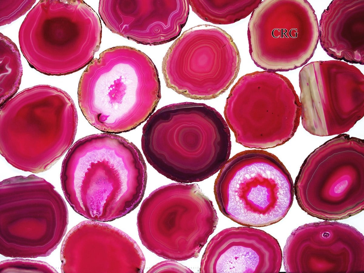 Pink Agate Slice Size #5 (5 To 5.5 Inches) (1 Piece)
