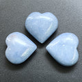 Blue Angelite Crystal Puffy Heart Carving
