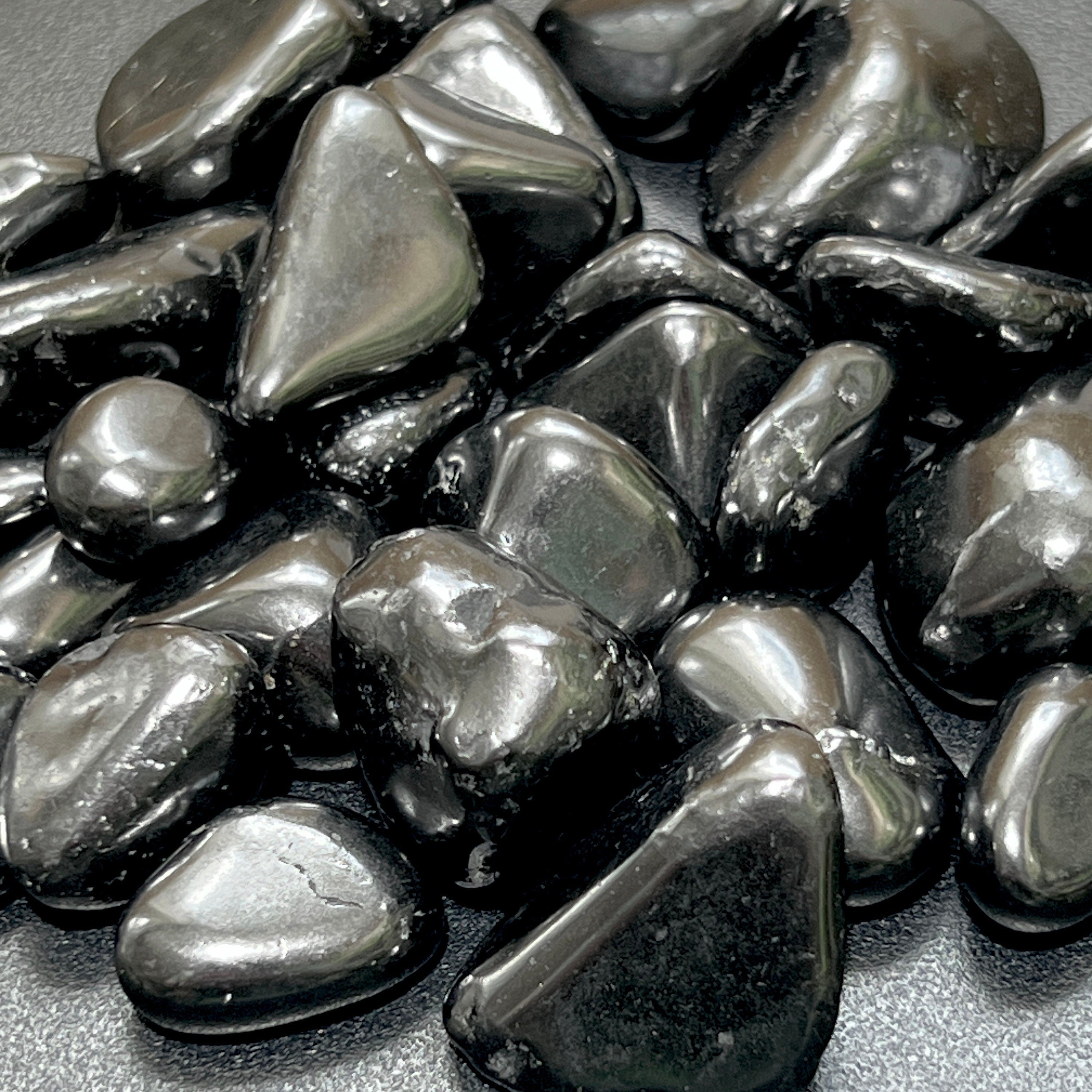 Black Shungite Tumbled Stones Mineral Karelia Russia (By The Piece or Pound) Type 2 Specimen