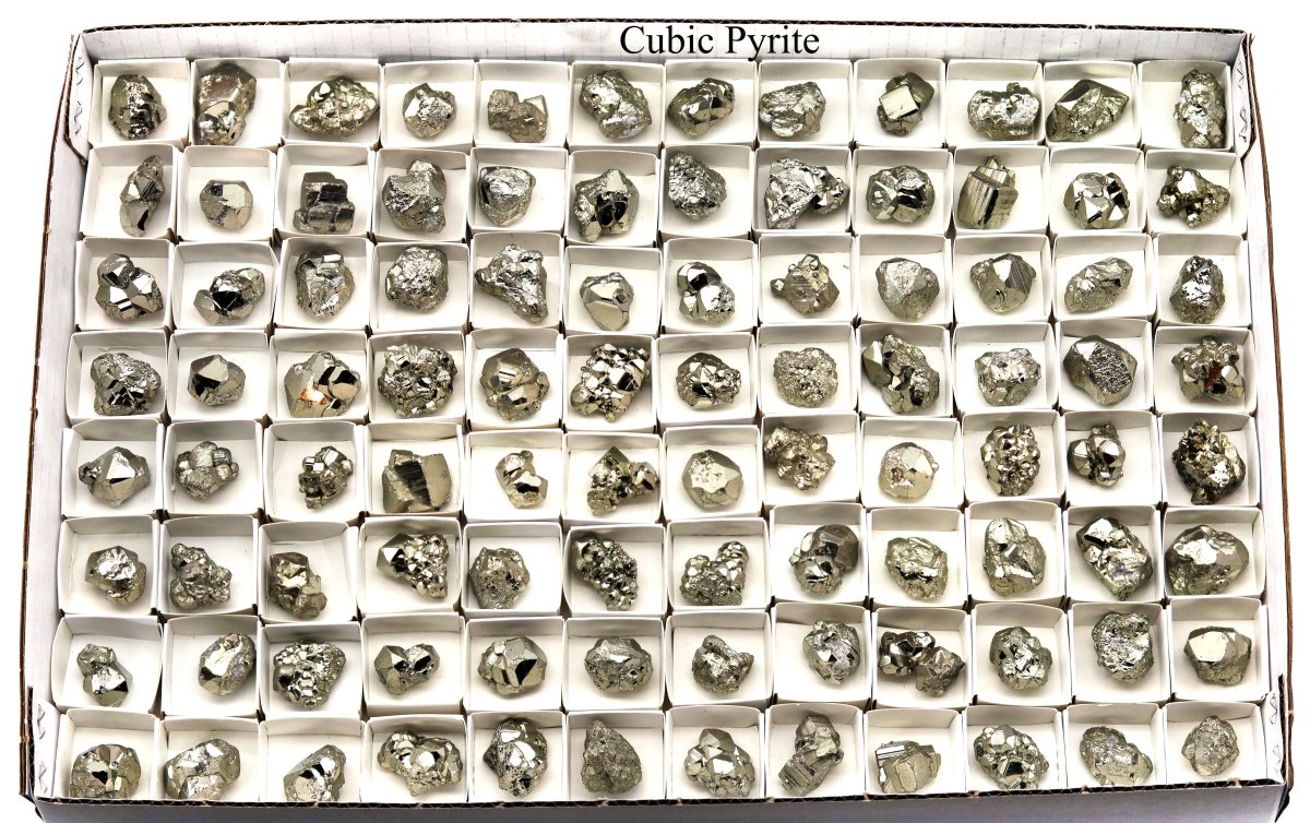 96 Piece Flat - Pyrite Cubic Cocada Clusters