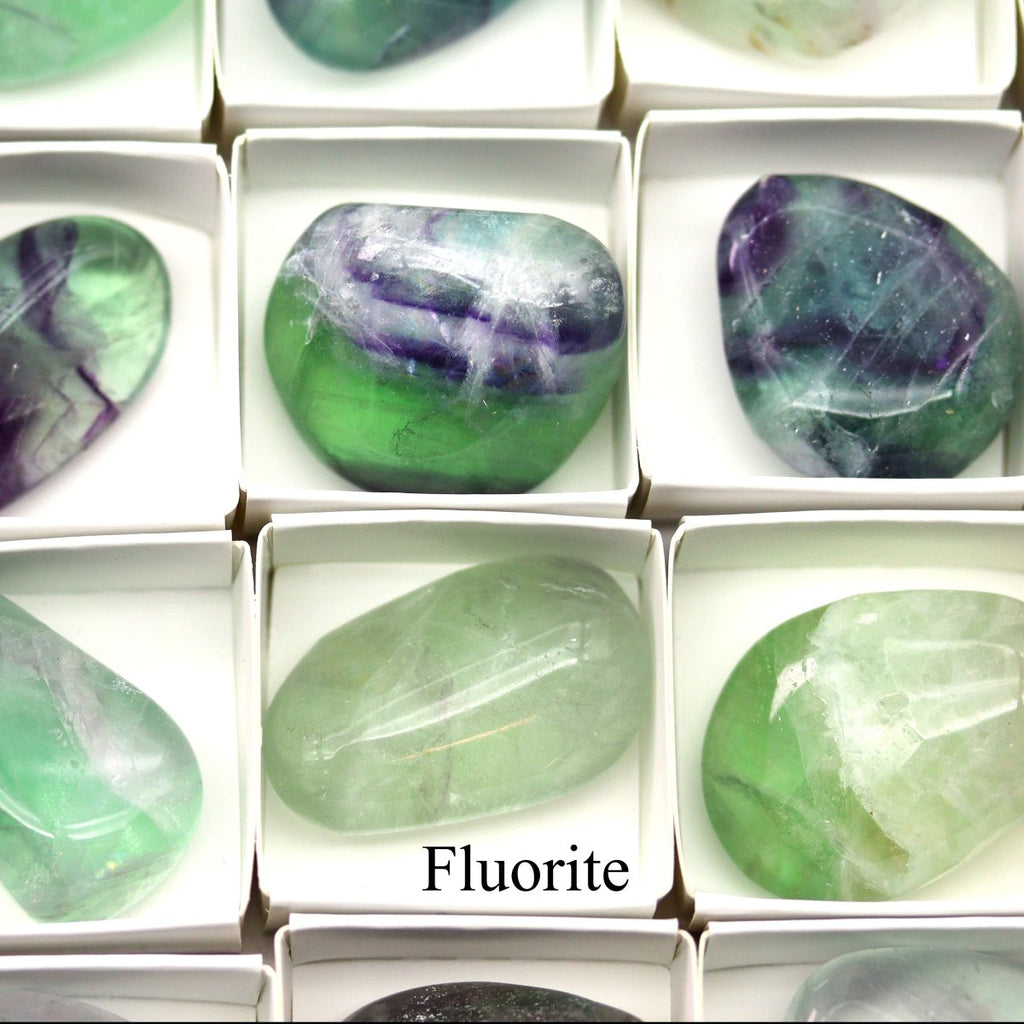 96 Piece Flat - Tumbled Rainbow Fluorite