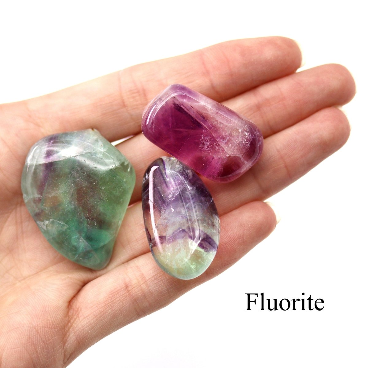 96 Piece Flat - Tumbled Rainbow Fluorite