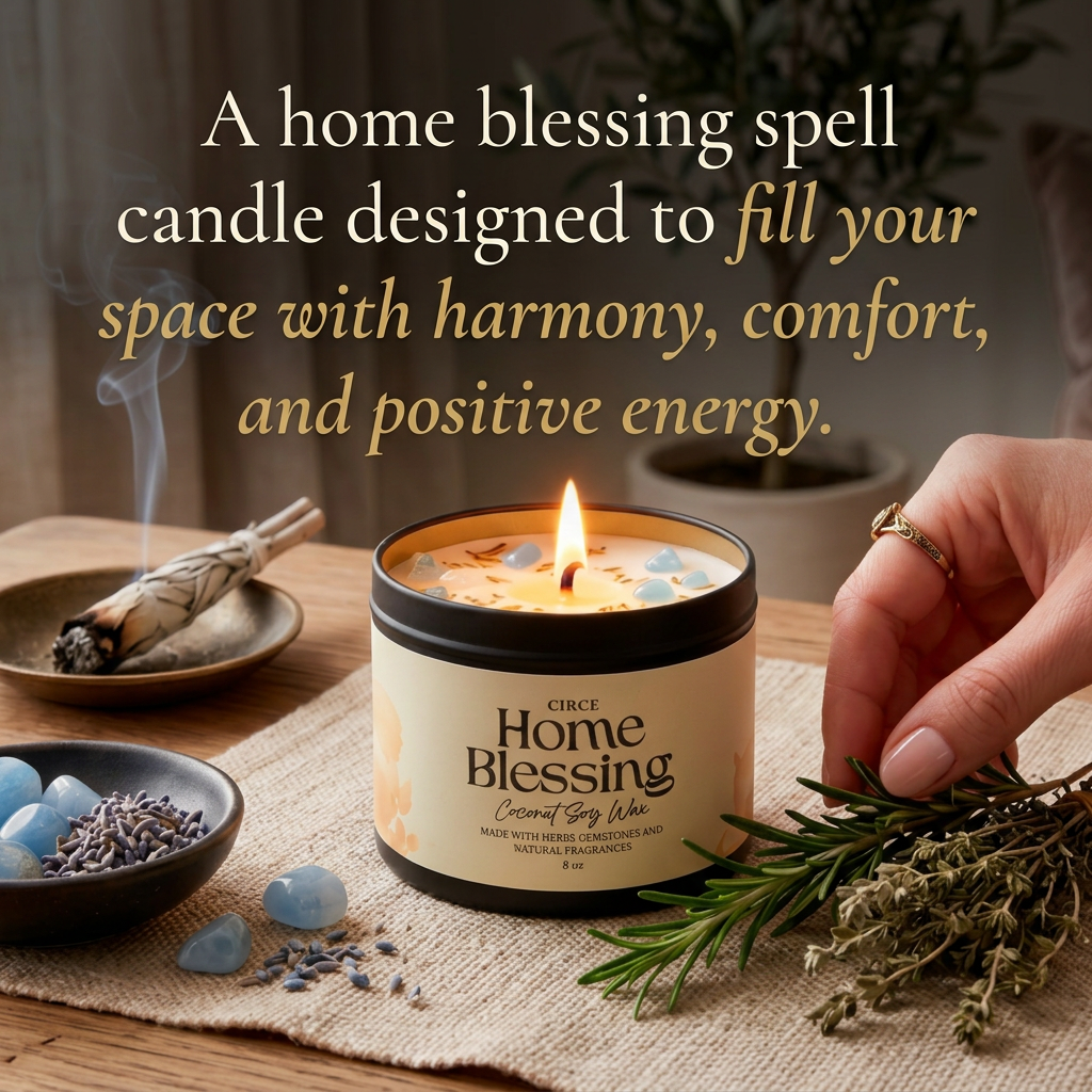 Home Blessing Candle — 8‑oz Harmony & Protection
