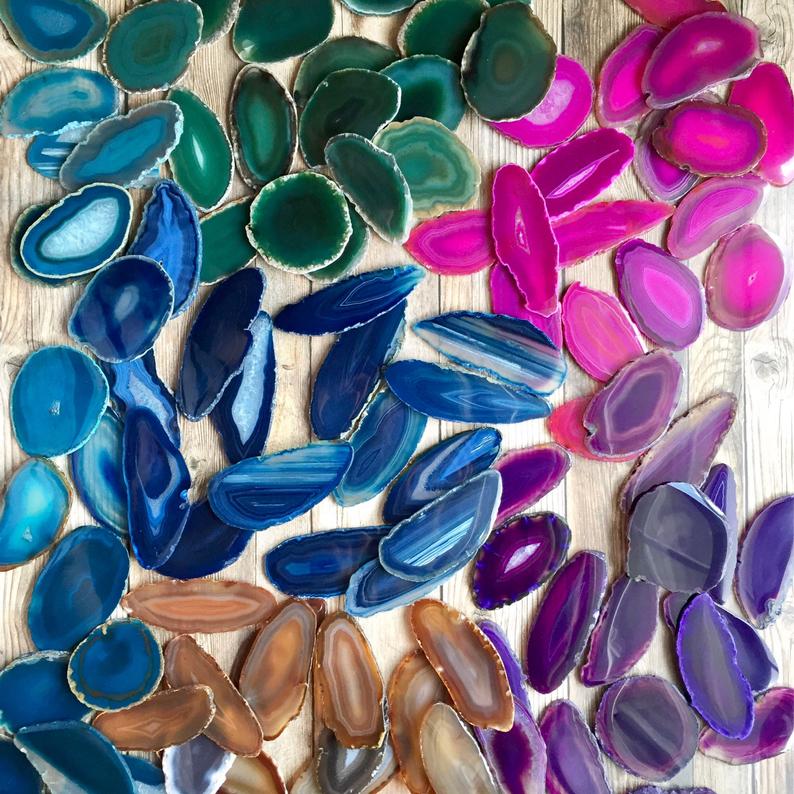 Agate Thin Slices #1 (2.5 to 3.5 Inches) (1 Kilo)