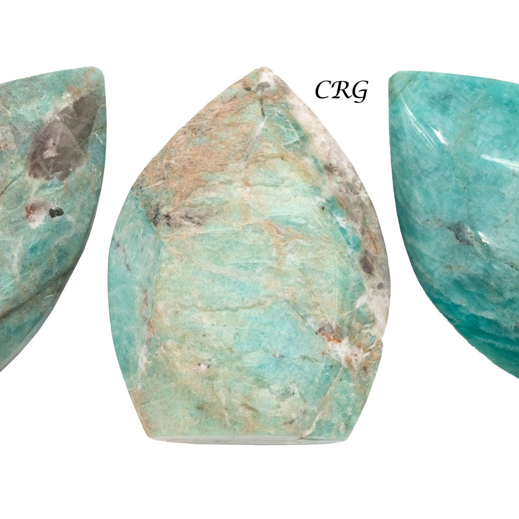 Polished Amazonite Flames / 8-10cm AVG - 1 LB. LOT