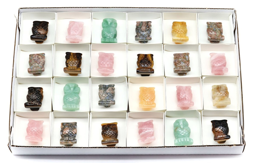 Assorted Gemstone Owls / WHOLESALE FLAT