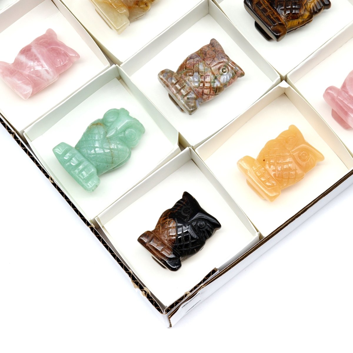 Assorted Gemstone Owls / WHOLESALE FLAT
