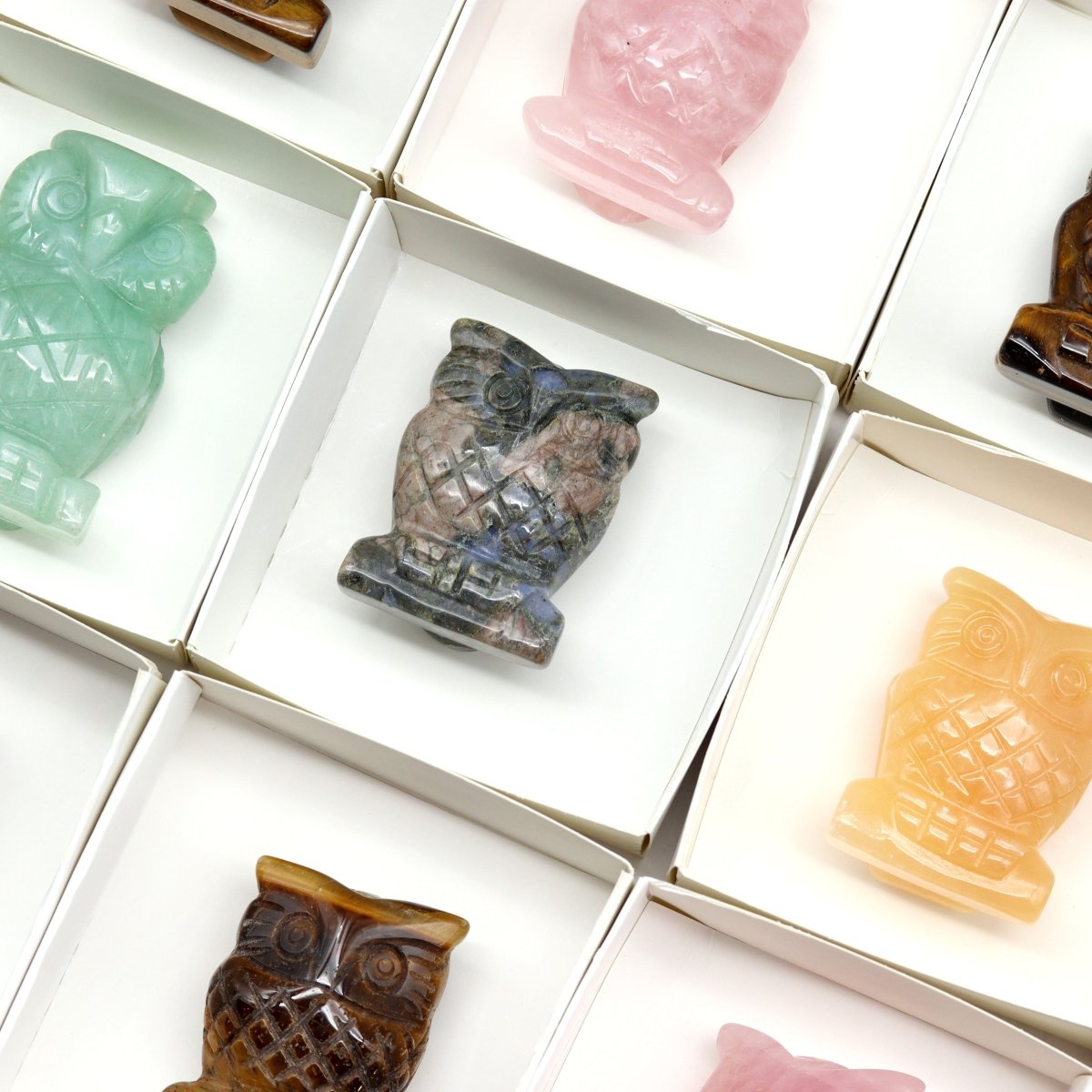 Assorted Gemstone Owls / WHOLESALE FLAT