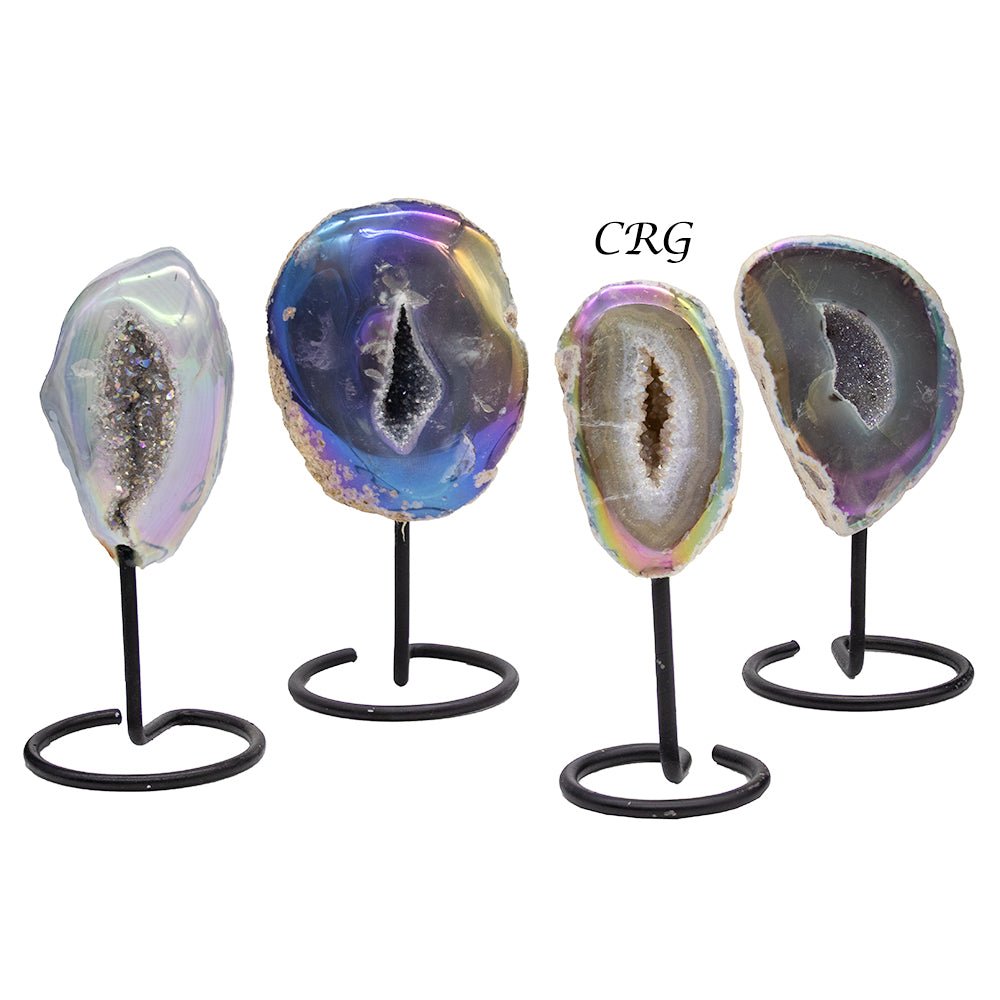 Aura Amethyst Geode on Stand Flat  (2.5" - 3.0") AVG