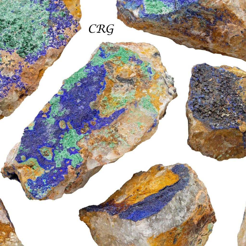 Rough Azurite Druzy from Morocco 1"-3.5" Mixed Sizes / WHOLESALE FLAT