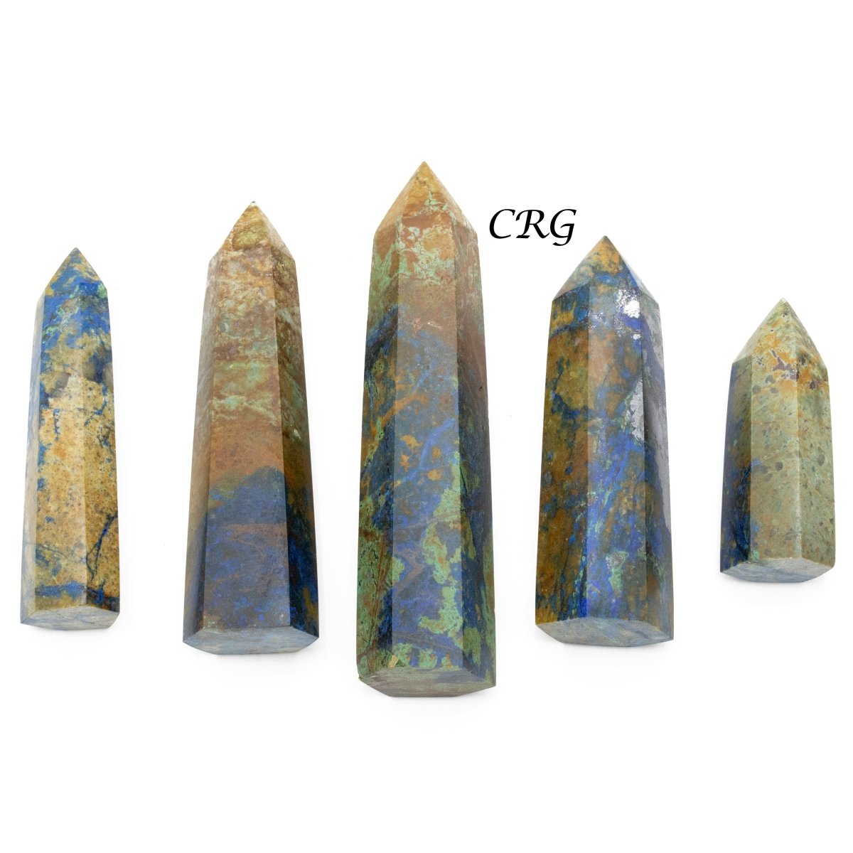 Chrysocolla Points with Azurite / 2-4" AVG - 1 LB. LOT