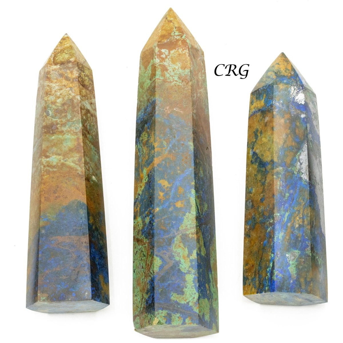 Chrysocolla Points with Azurite / 2-4" AVG - 1 LB. LOT