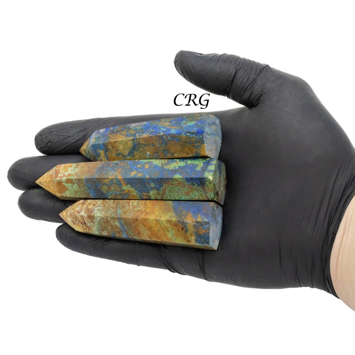Chrysocolla Points with Azurite / 2-4" AVG - 1 LB. LOT