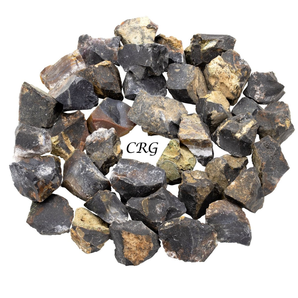 Rough Black and Grey Agate / 1-2" AVG - 1 LB. LOT