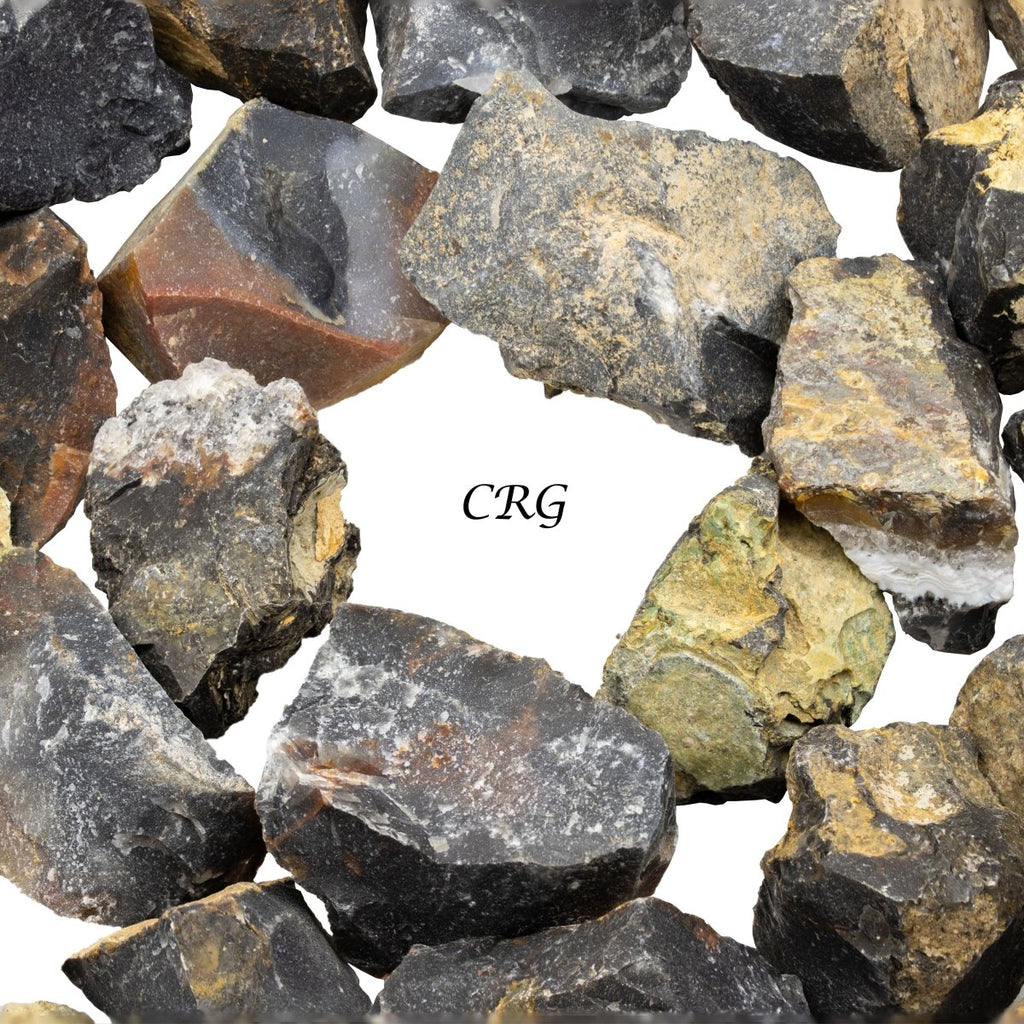 Rough Black and Grey Agate / 1-2" AVG - 1 LB. LOT