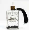 Black Obsidian Gemstone Body Oil — Protection & Grounding Shimmer Oil with Amber & Vanilla