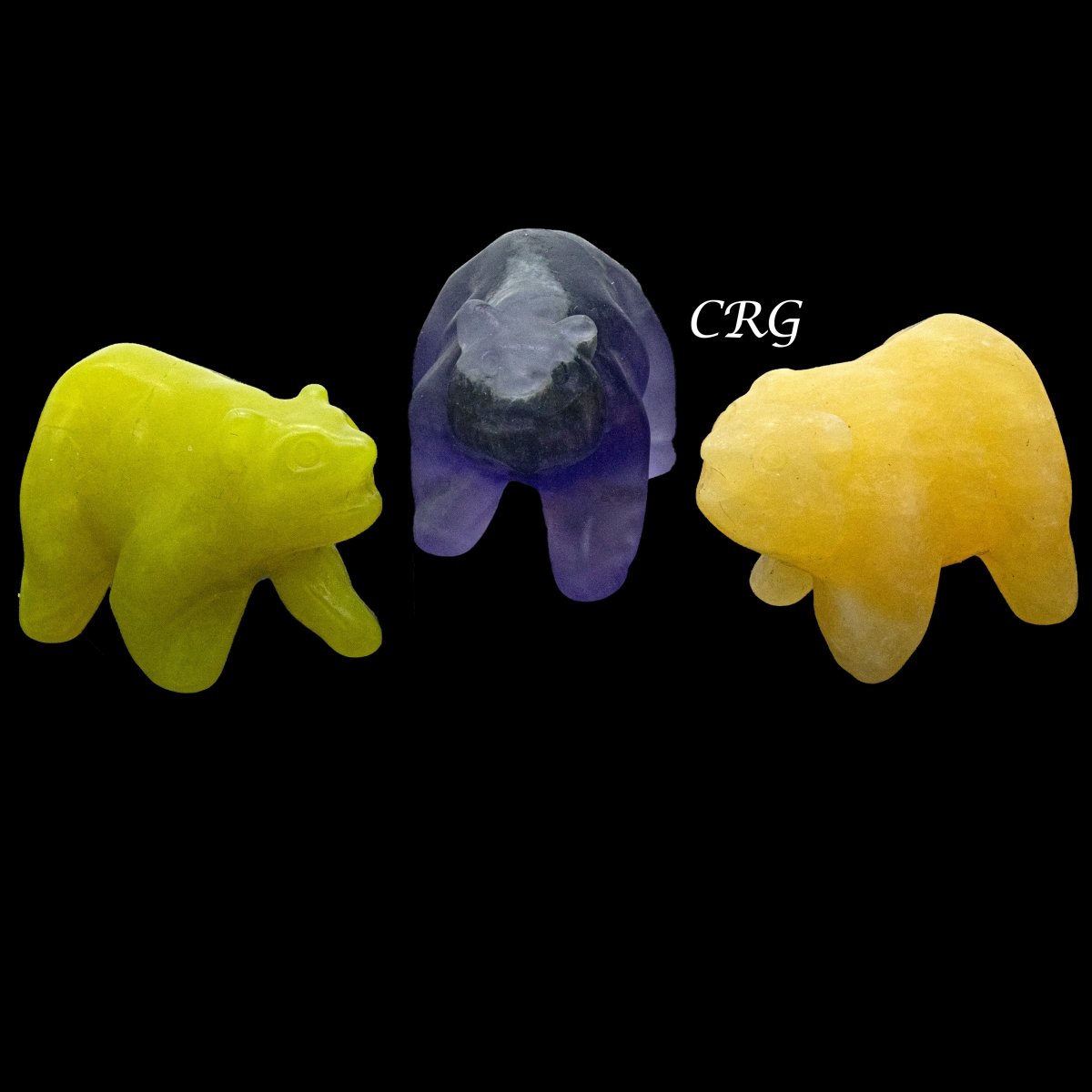 Bear Mixed Gemstones Carving Set of 4
