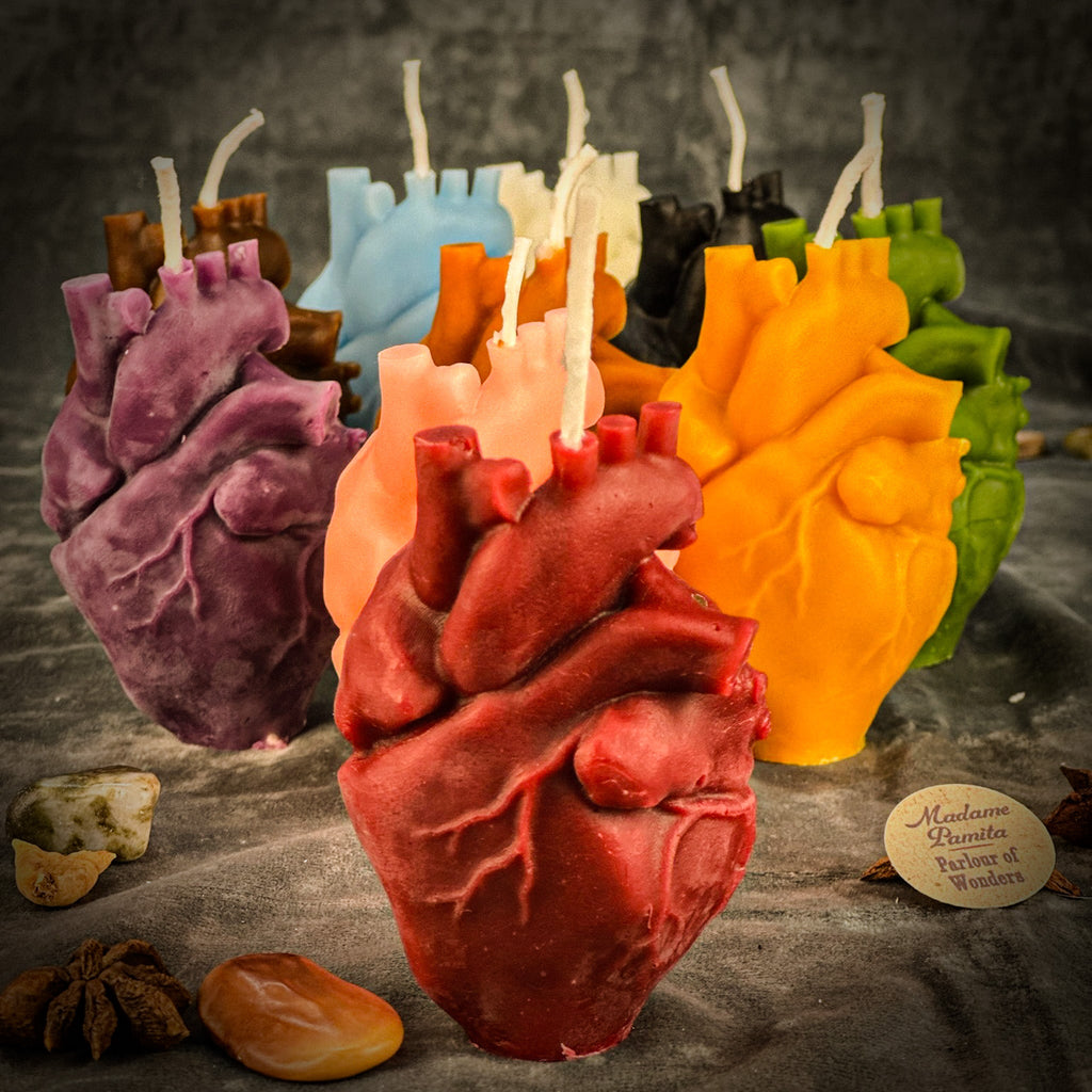 Beeswax Anatomical Heart Spell Candle - Love & Emotional Healing Magic