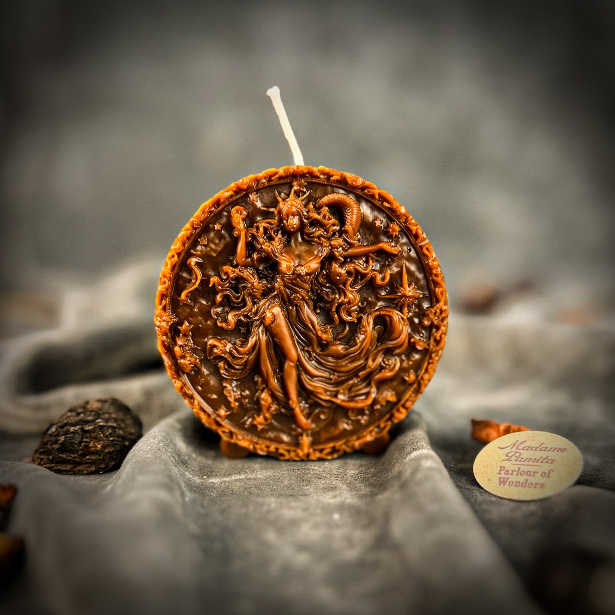Beeswax Aquarius Water Bearer Zodiac Spell Candle - Innovation, Vision & Independence