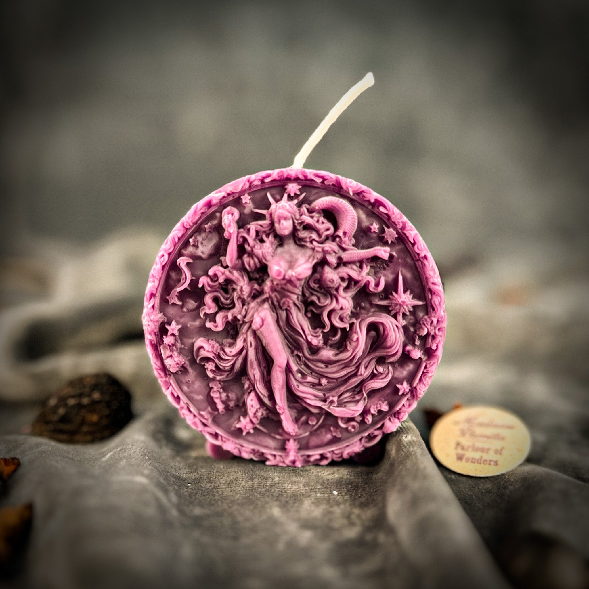 Beeswax Aquarius Water Bearer Zodiac Spell Candle - Innovation, Vision & Independence