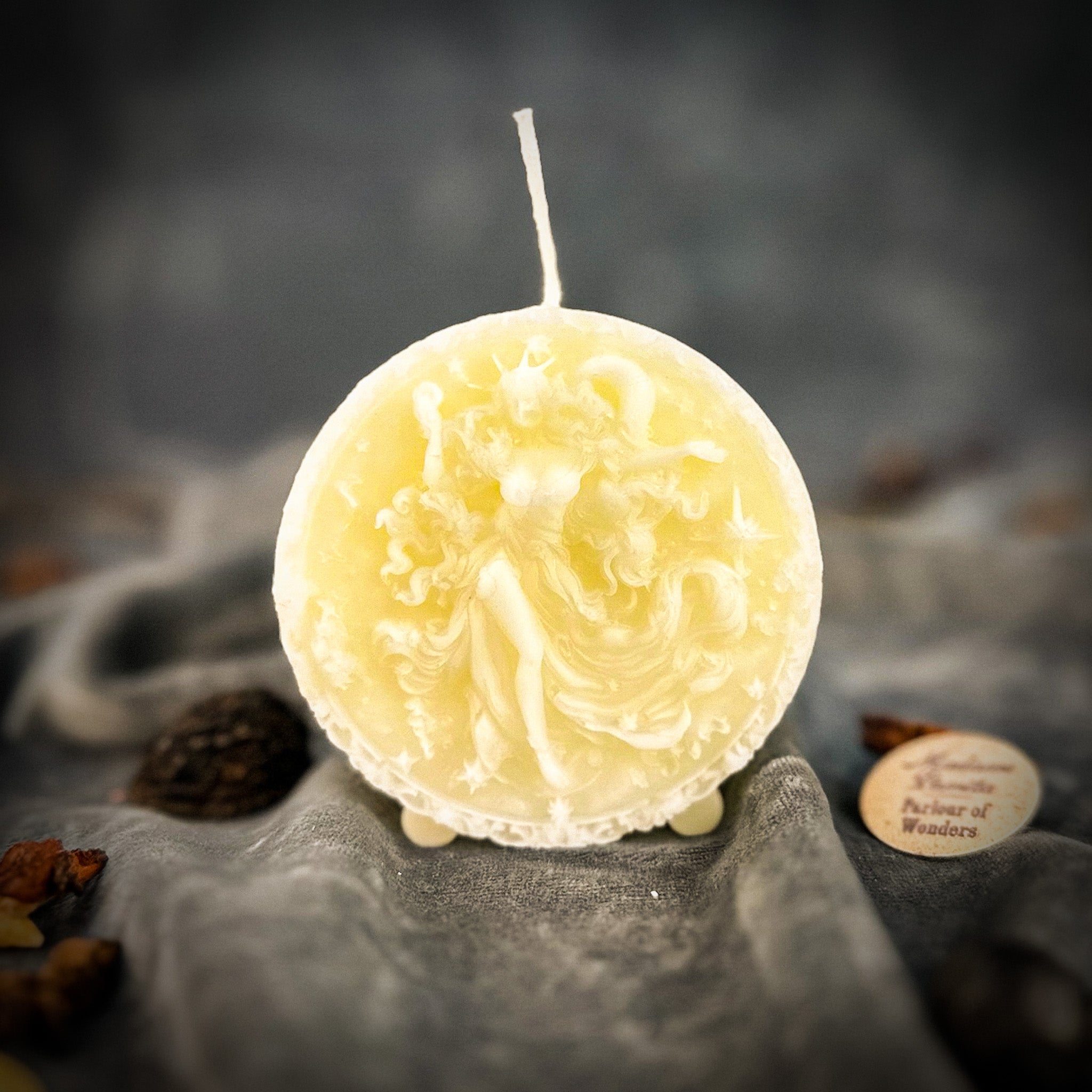 Beeswax Aquarius Water Bearer Zodiac Spell Candle - Innovation, Vision & Independence