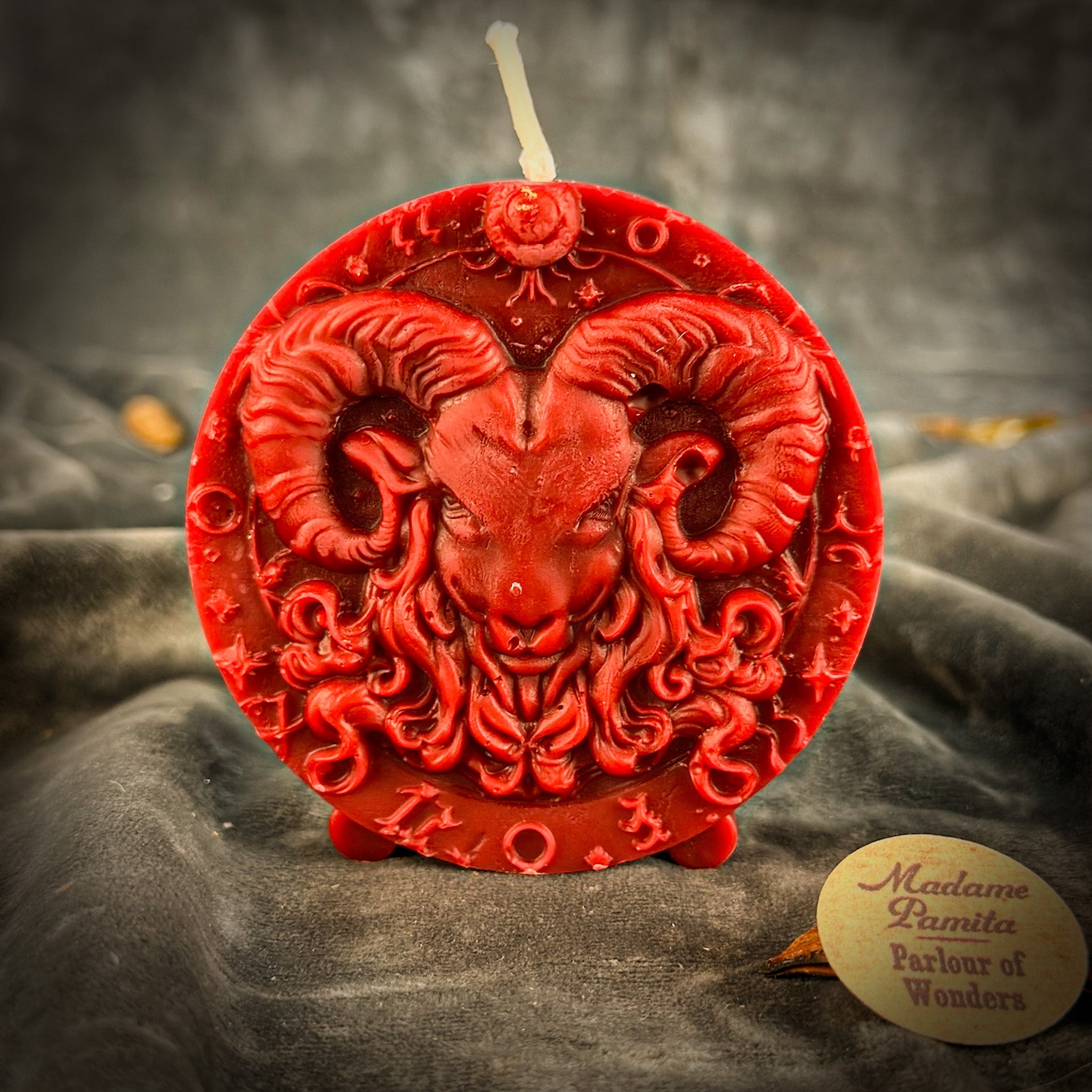 Beeswax Aries Ram Zodiac Spell Candle - Courage, Passion & Victory
