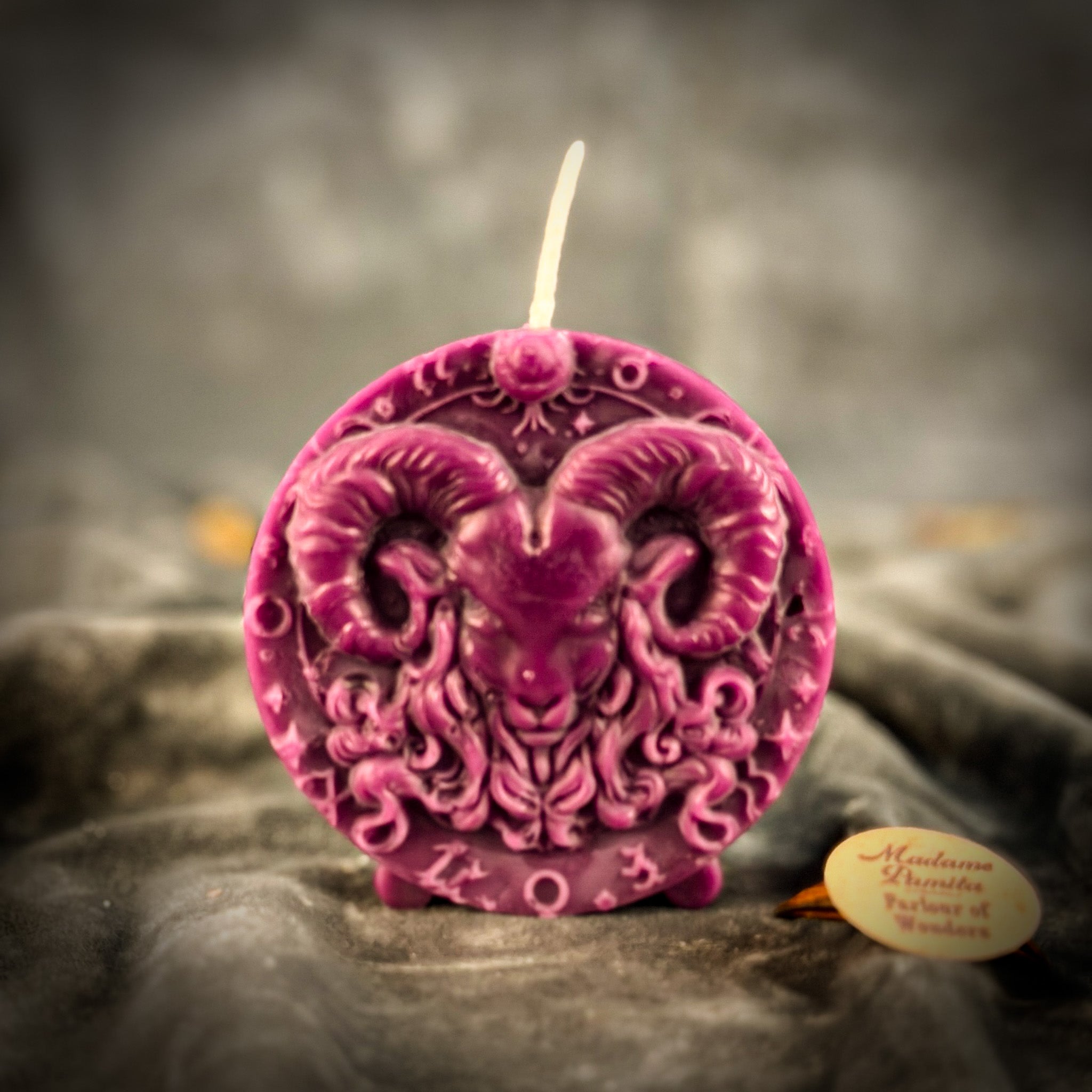 Beeswax Aries Ram Zodiac Spell Candle - Courage, Passion & Victory
