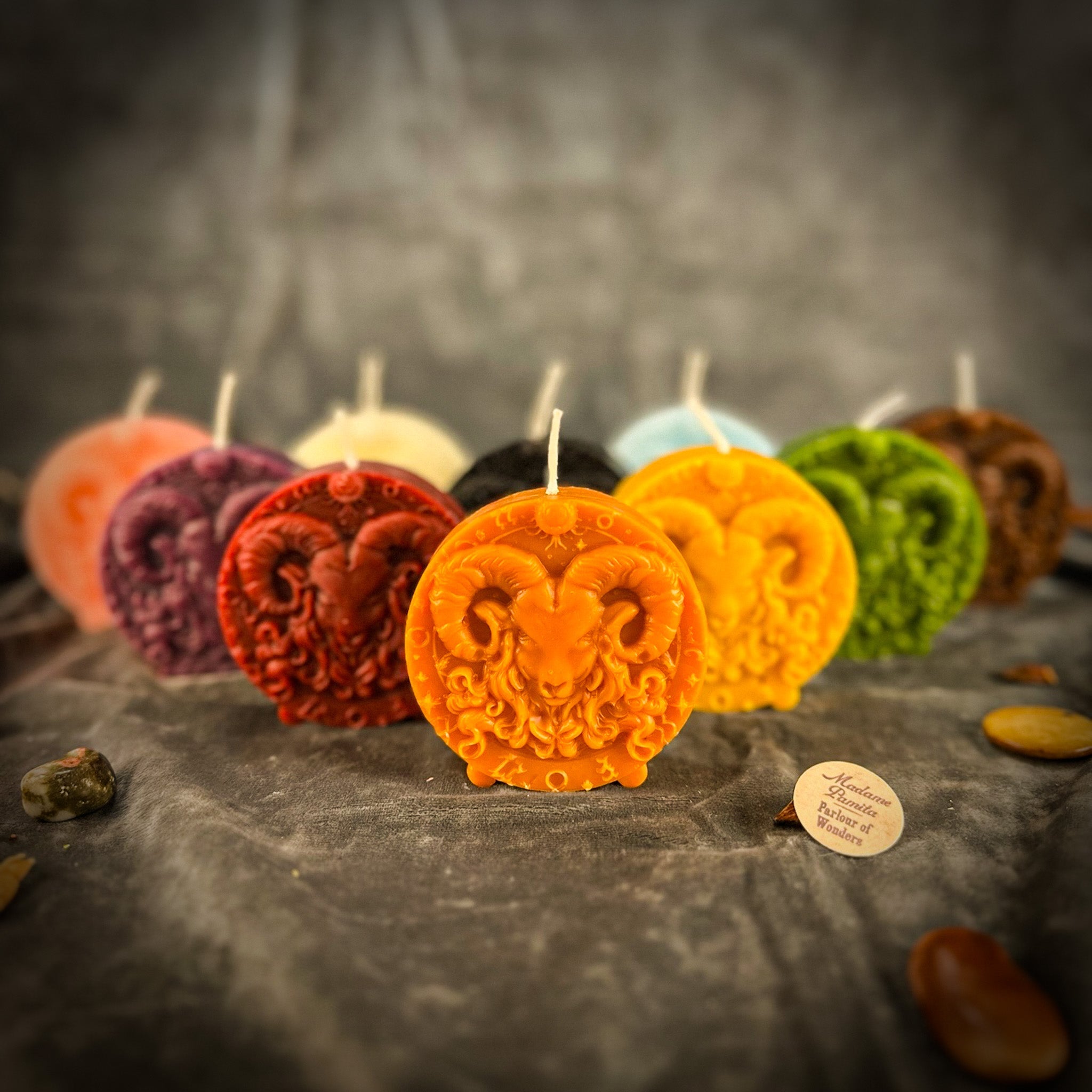Beeswax Aries Ram Zodiac Spell Candle - Courage, Passion & Victory