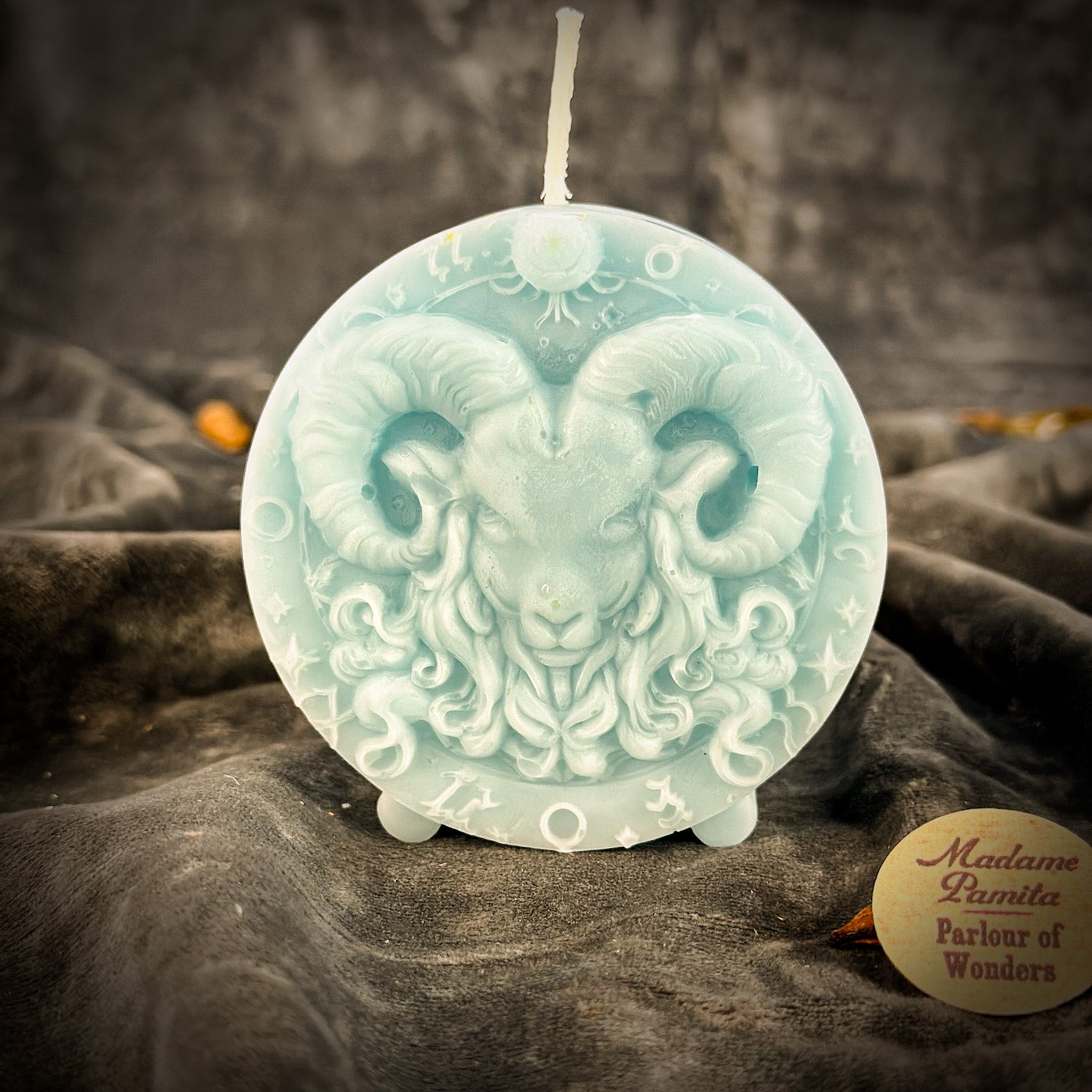 Beeswax Aries Ram Zodiac Spell Candle - Courage, Passion & Victory