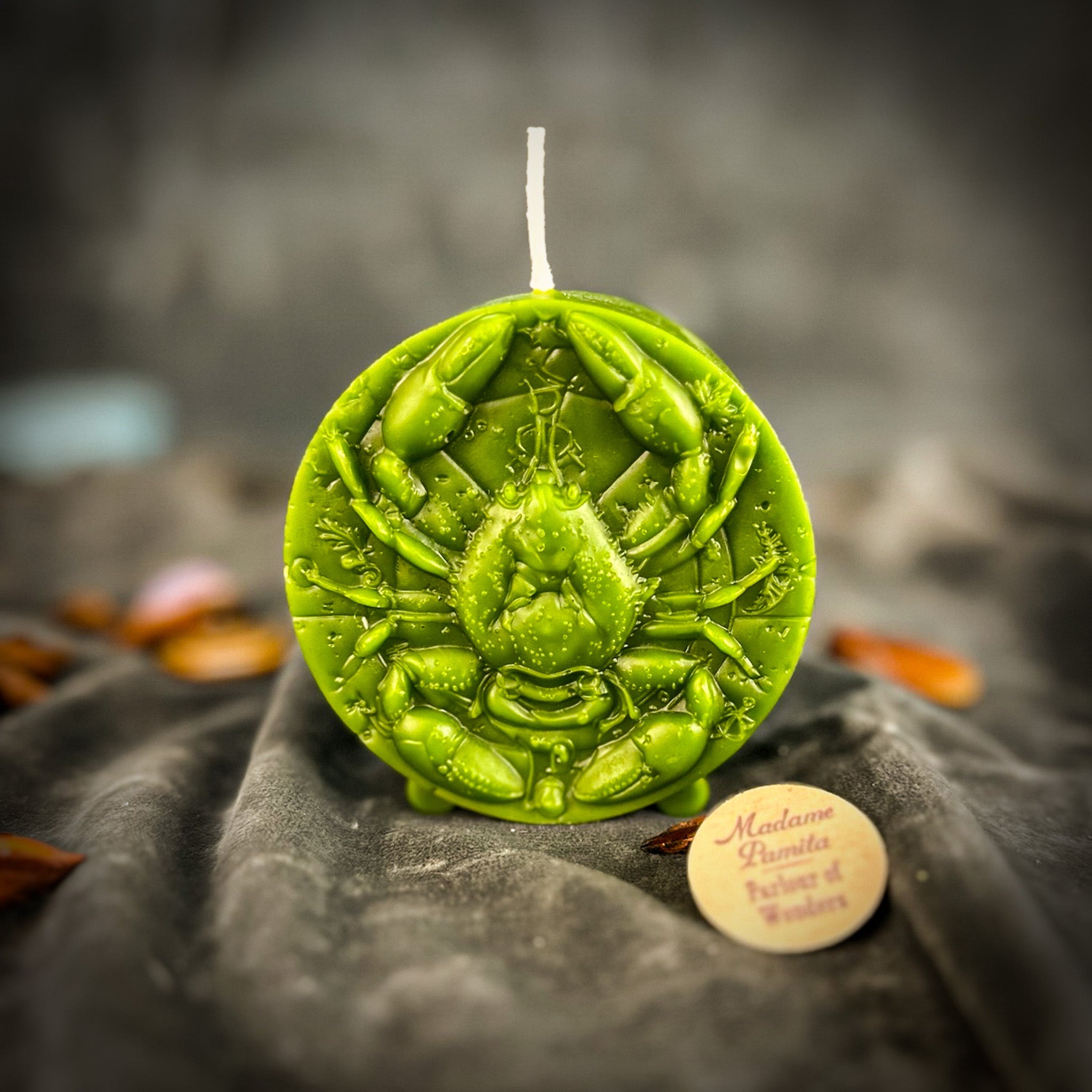 Beeswax Cancer Crab Zodiac Spell Candle - Intuition, Nurturing & Emotional Healing