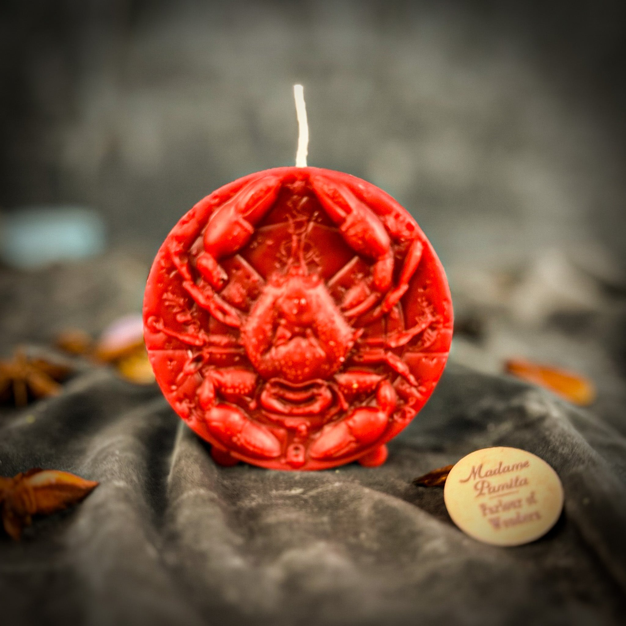 Beeswax Cancer Crab Zodiac Spell Candle - Intuition, Nurturing & Emotional Healing