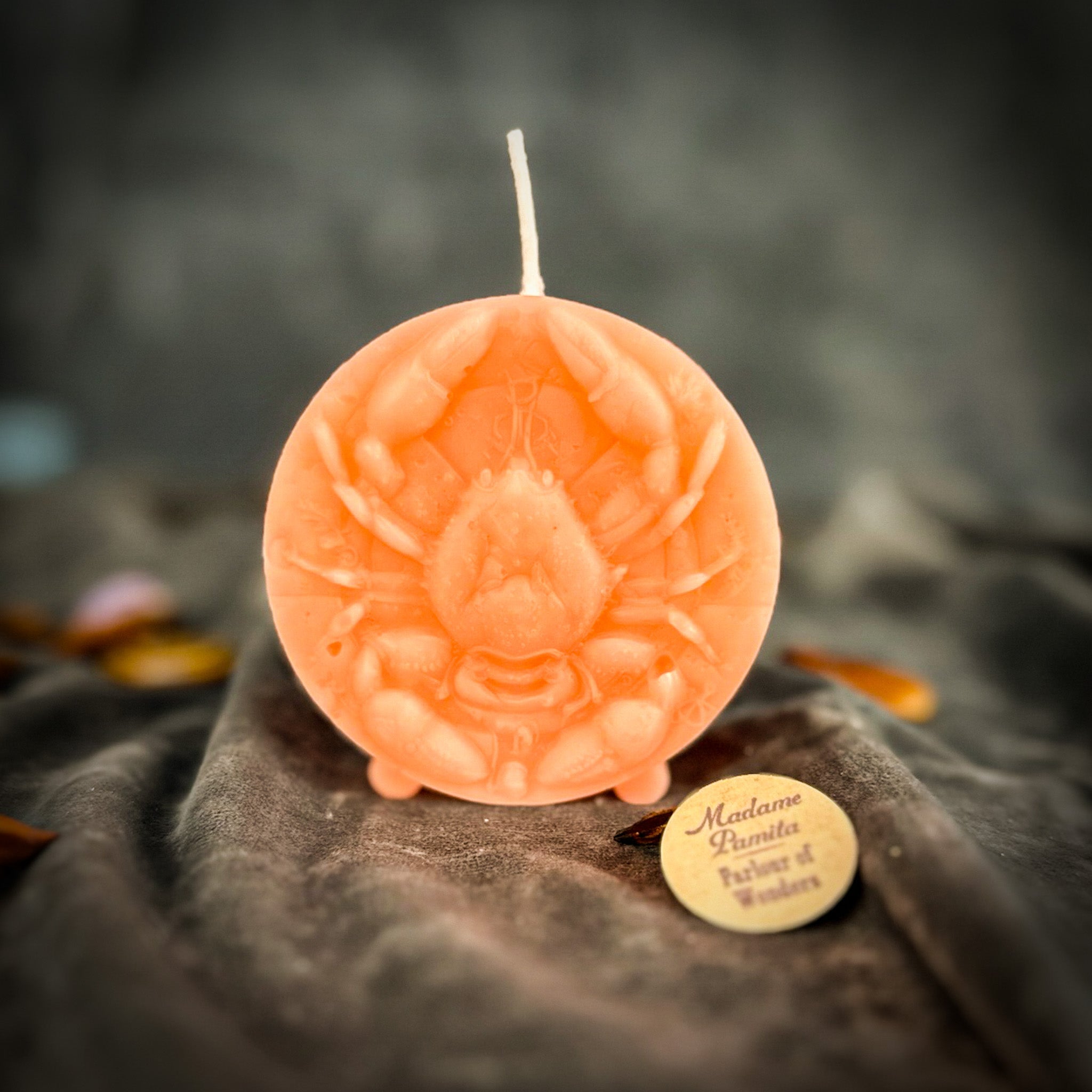 Beeswax Cancer Crab Zodiac Spell Candle - Intuition, Nurturing & Emotional Healing