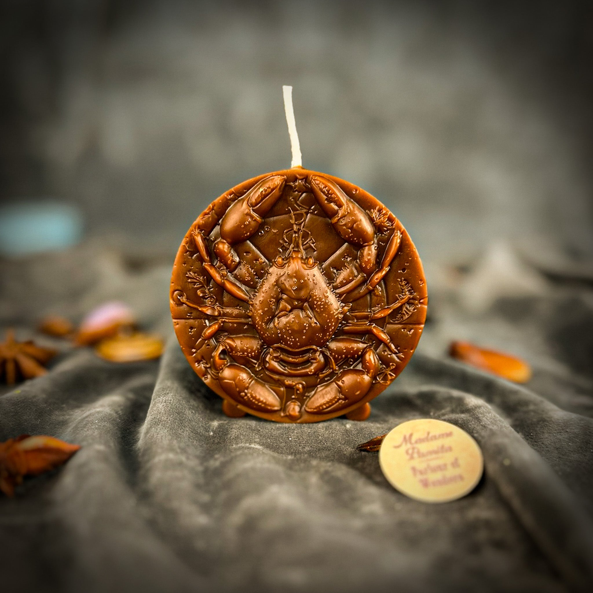Beeswax Cancer Crab Zodiac Spell Candle - Intuition, Nurturing & Emotional Healing