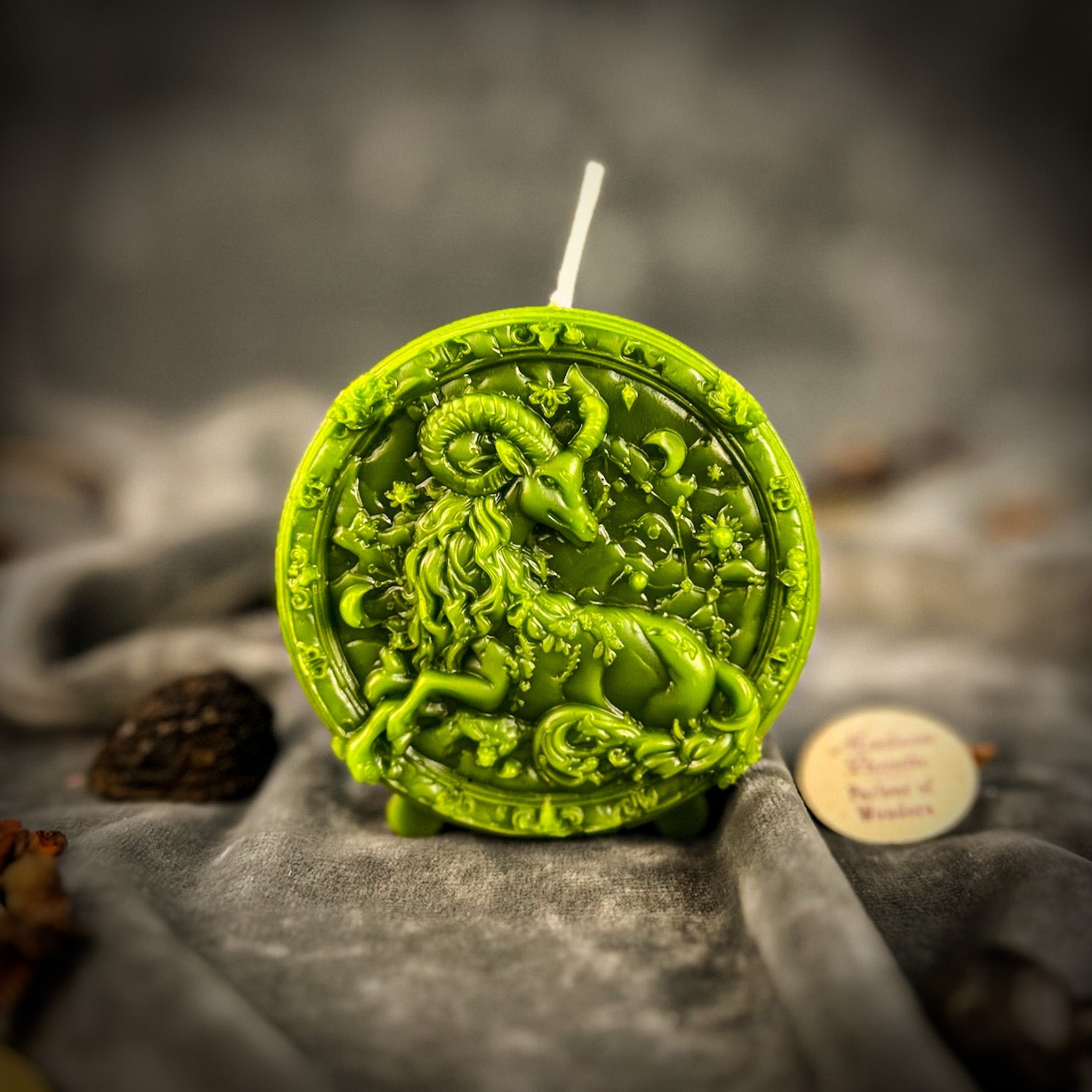 Beeswax Capricorn Goat Zodiac Spell Candle - Ambition, Discipline & Success